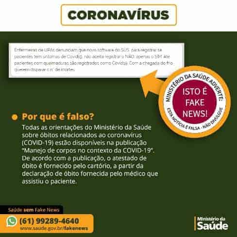 É mentira que Software das UPAs obrigam registro de coronavírus - Jornal O São Paulo