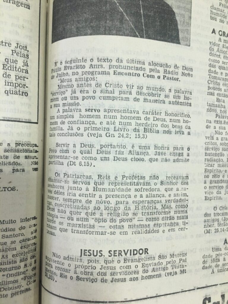 Dom Paulo na seção ‘Encontro com o Pastor’: 1970 – 1998 - Jornal O São Paulo