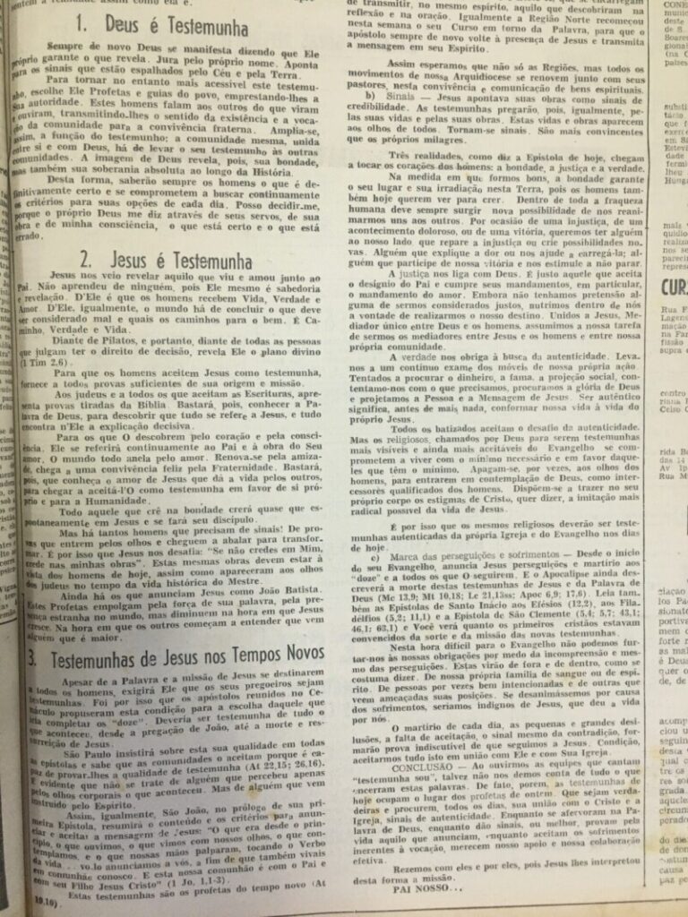 Dom Paulo na seção ‘Encontro com o Pastor’: 1970 – 1998 - Jornal O São Paulo