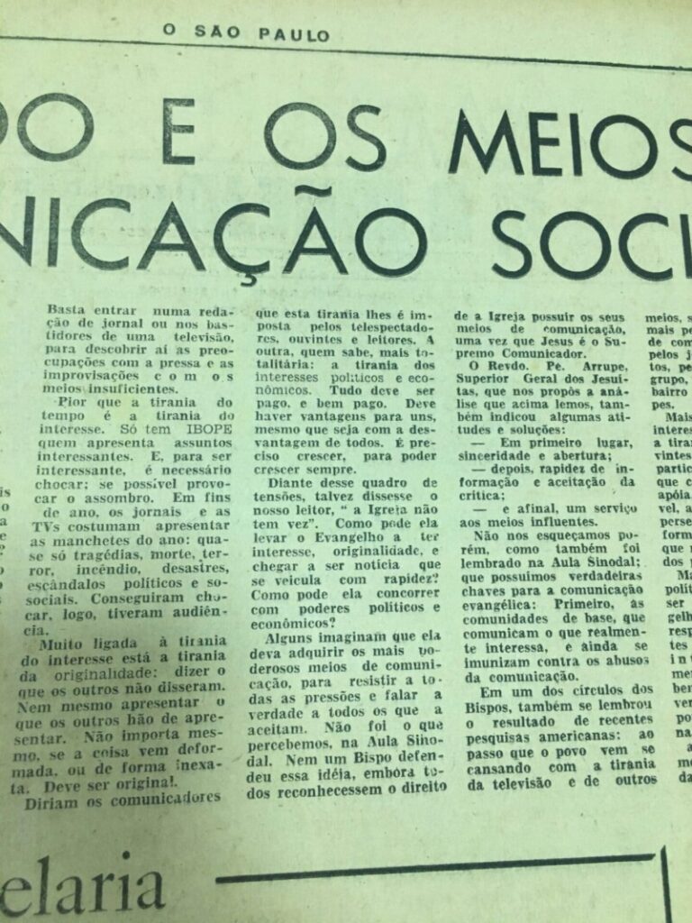 Dom Paulo na seção ‘Encontro com o Pastor’: 1970 – 1998 - Jornal O São Paulo