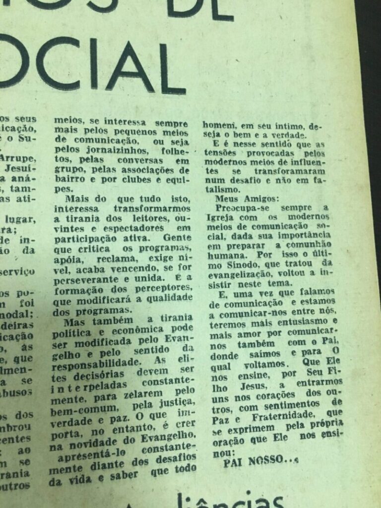 Dom Paulo na seção ‘Encontro com o Pastor’: 1970 – 1998 - Jornal O São Paulo