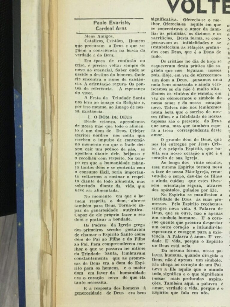 Dom Paulo na seção ‘Encontro com o Pastor’: 1970 – 1998 - Jornal O São Paulo