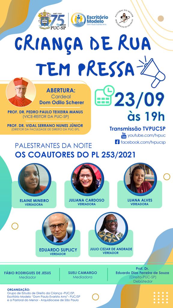 ‘Criança de Rua tem Pressa’ é tema de debate em seminário na PUC-SP - Jornal O São Paulo