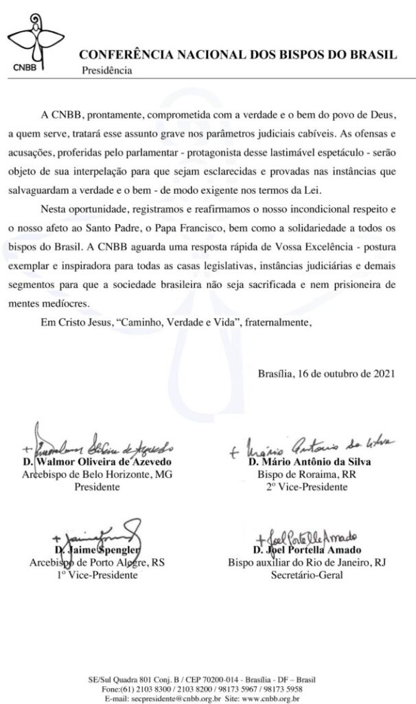 CNBB repudia ataques de parlamentar paulista ao Papa e ao episcopado brasileiro - Jornal O São Paulo