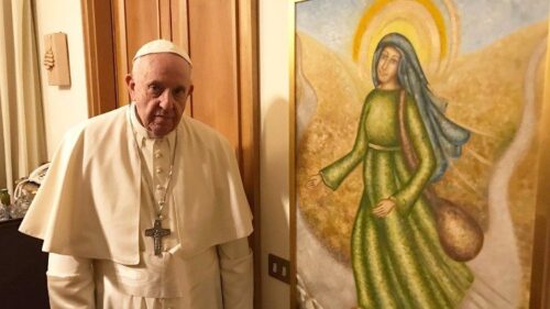 Obra “Maria às pressas” de artista brasileira é entregue ao Papa Francisco - Jornal O São Paulo