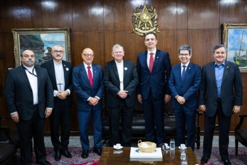 Membros da presidência da CNBB se encontram com o presidente do Senado Federal, Rodrigo Pacheco - Jornal O São Paulo