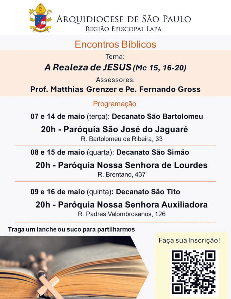 Encontros bíblicos e eventos paróquias em destaque na Lapa - Jornal O São Paulo
