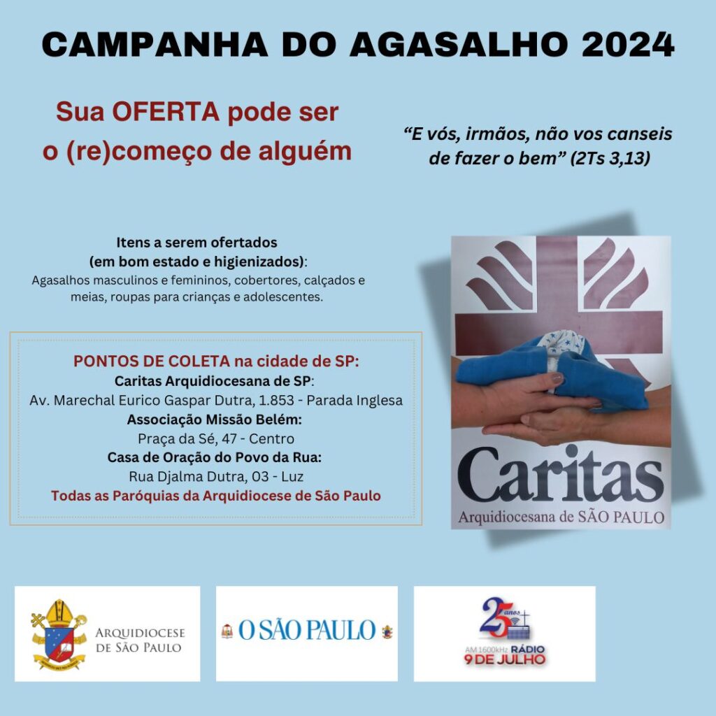 Frio intenso em São Paulo: saiba como colaborar com as instituições católicas que auxiliam os mais vulneráveis