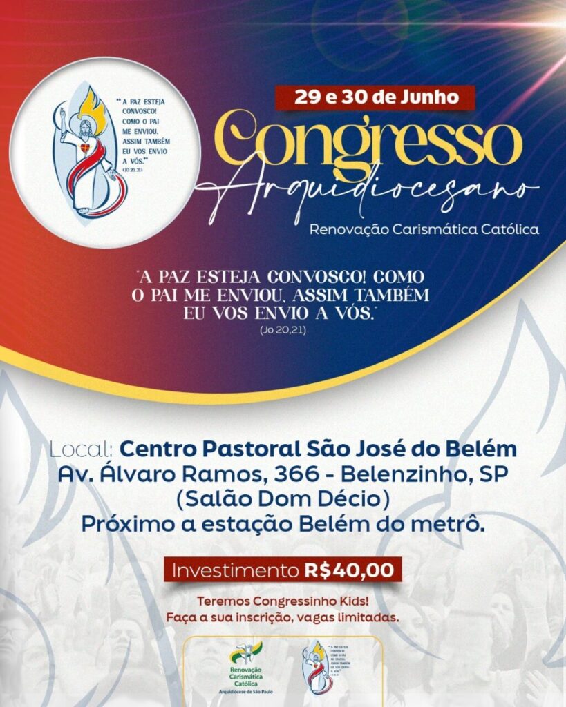 RCC realizará congresso arquidiocesano no último fim de semana de junho - Jornal O São Paulo