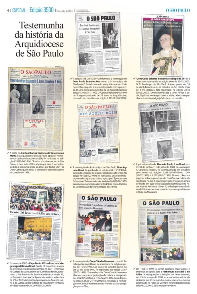 O SÃO PAULO comemora 3.500 edições - Jornal O São Paulo