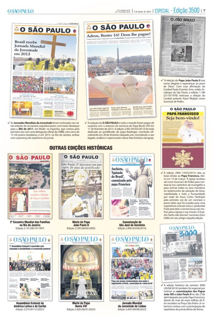 O SÃO PAULO comemora 3.500 edições - Jornal O São Paulo