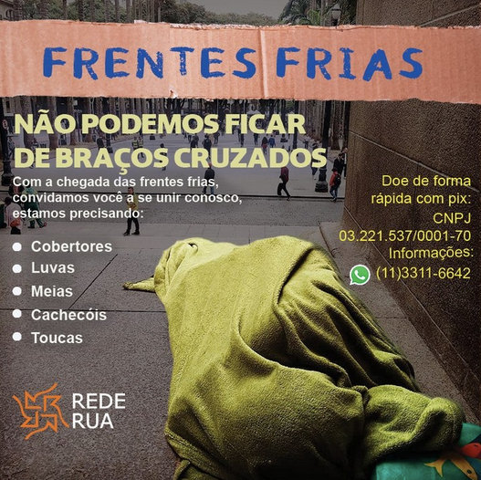 Frio intenso em São Paulo: saiba como colaborar com as instituições católicas que auxiliam os mais vulneráveis