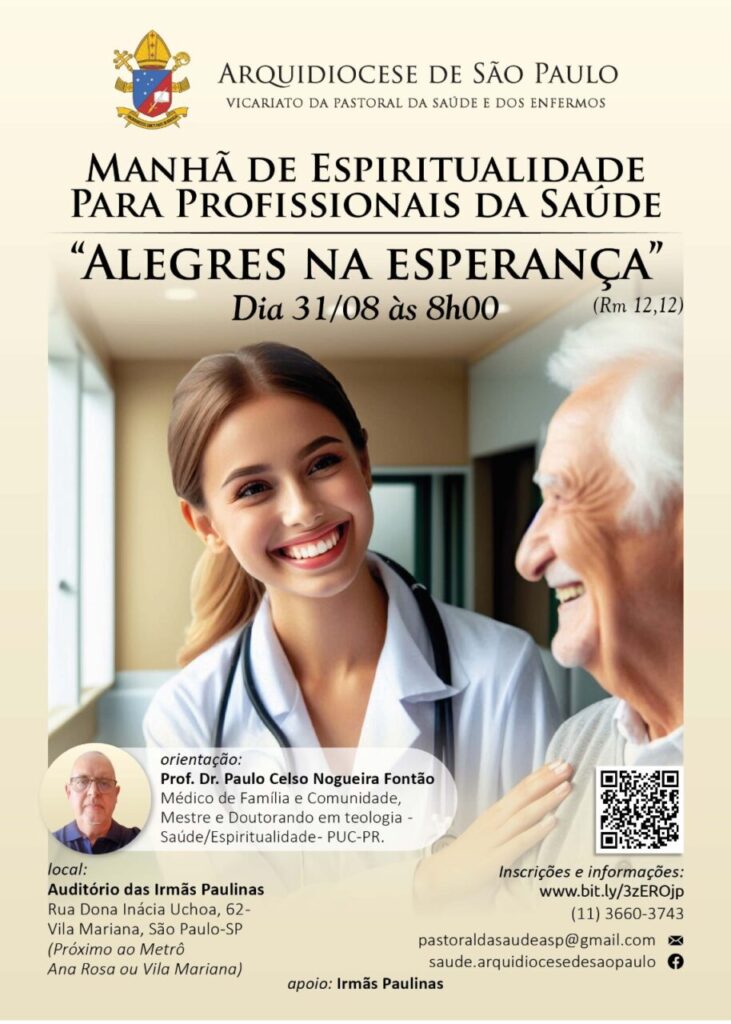 Vicariato da Saúde e dos Enfermos convida profissionais da área médica para dia de espiritualidade - Jornal O São Paulo