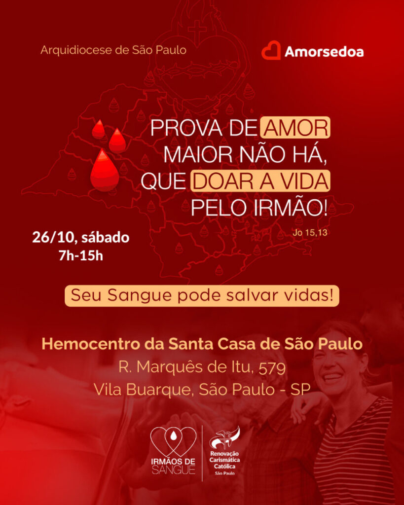 No dia 26, RCC arquidiocesana fará ação em prol da doação de sangue - Jornal O São Paulo