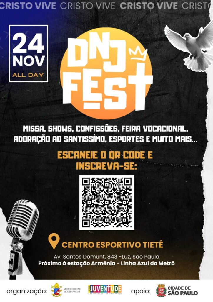 DNJ Fest: Arquidiocese de São Paulo convida juventude para festival no dia de Cristo Rei