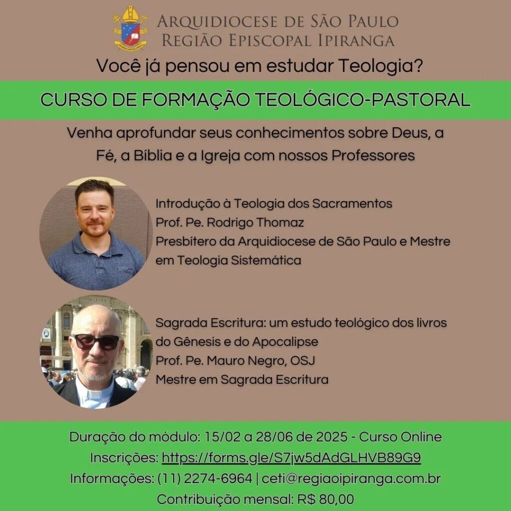 Peregrinações do Jubileu, CRP e estudos teológicos em destaque no Ipiranga - Jornal O São Paulo