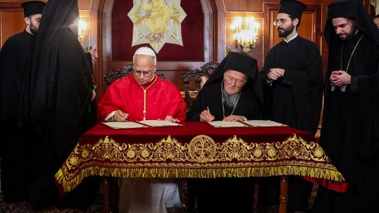 Em declaração conjunta, Leão XIV e Bartolomeu I reforçam o caminhar rumo à plena comunhão das Igrejas - Jornal O São Paulo