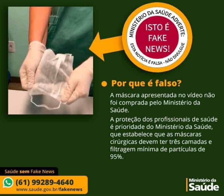 É mentira que máscaras distribuídas pelo Ministério da Saúde não tem qualidade - Jornal O São Paulo