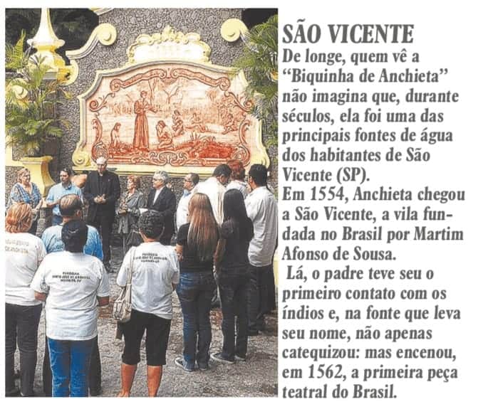O SÃO PAULO percorre os caminhos de São José Anchieta - Jornal O São Paulo