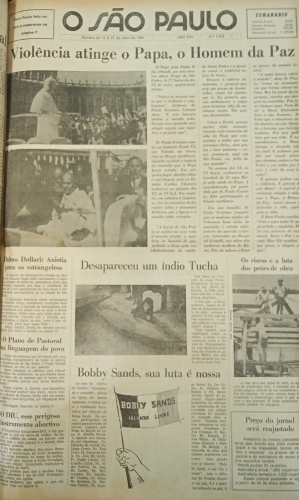 Em 1981, O SÃO PAULO noticiou o atentado a São João Paulo II - Jornal O São Paulo