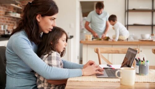 bigstock busy family home with mother w  e ecb