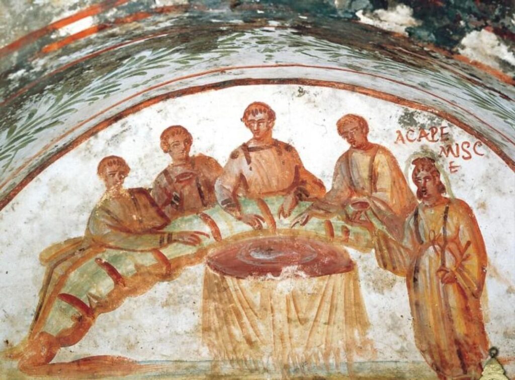 igreja primitiva pintura do agape na catabumba de são marcelino credito arte e historia scaled