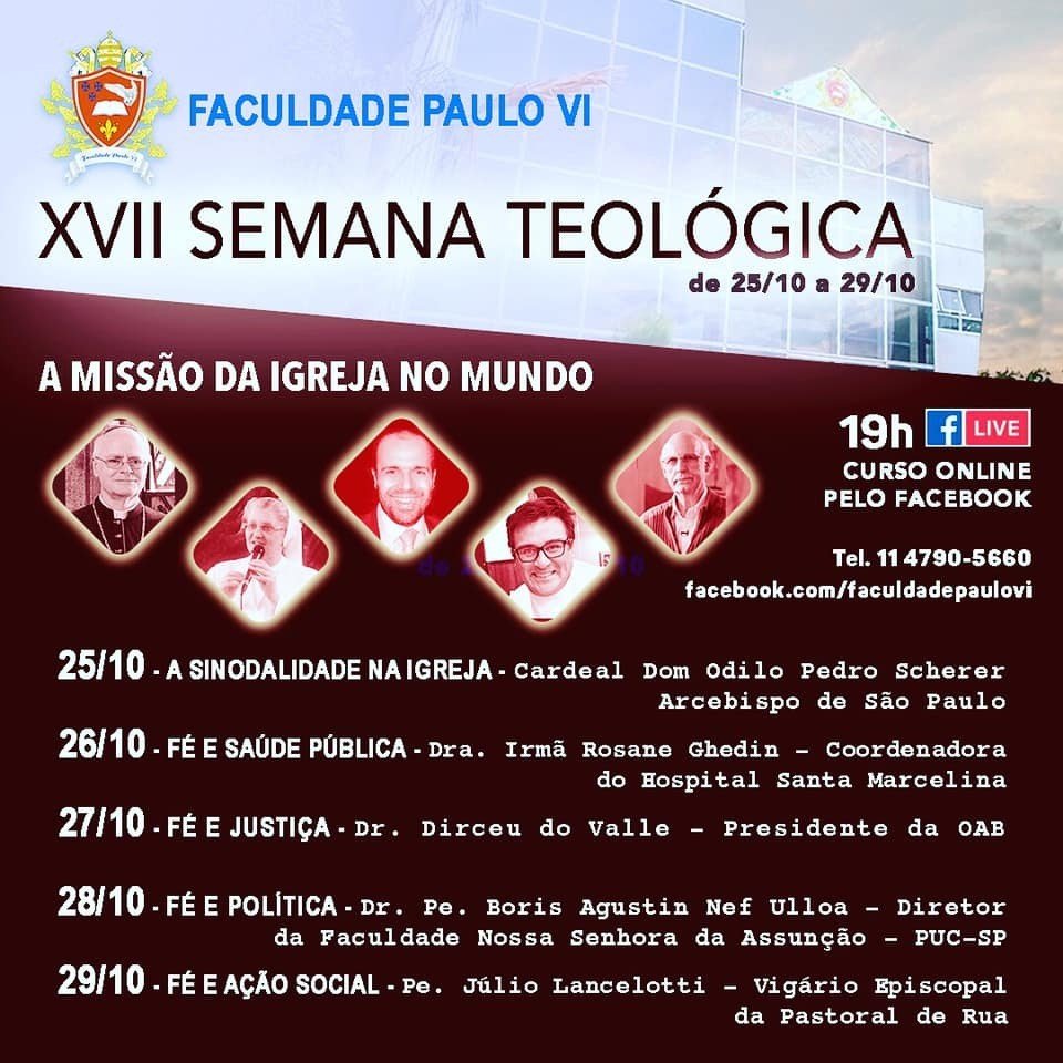 Faculdade realiza evento on-line sobre ‘A missão da Igreja no mundo’ - Jornal O São Paulo