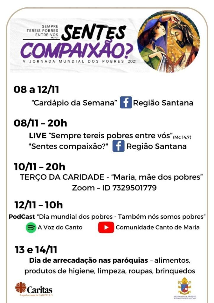 Regiões episcopais organizam ações para o Dia Mundial dos Pobres - Jornal O São Paulo