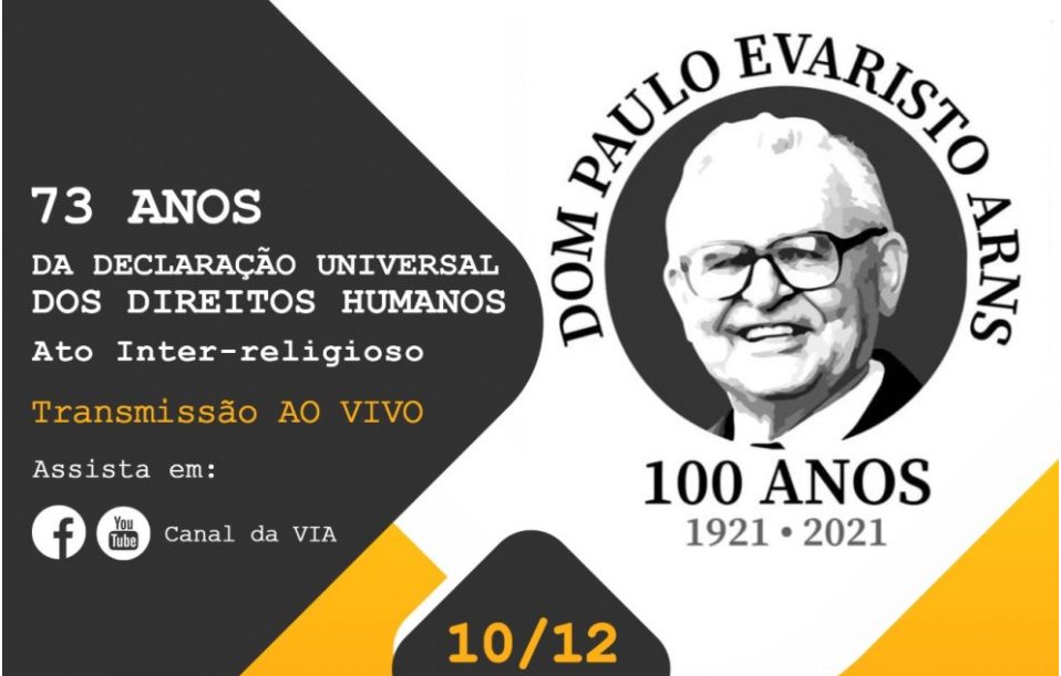 Ato marcará o Centenário de Dom Paulo, o aniversário da Declaração Universal dos Direitos Humanos e homenagem às vítimas da COVID-19 - Jornal O São Paulo
