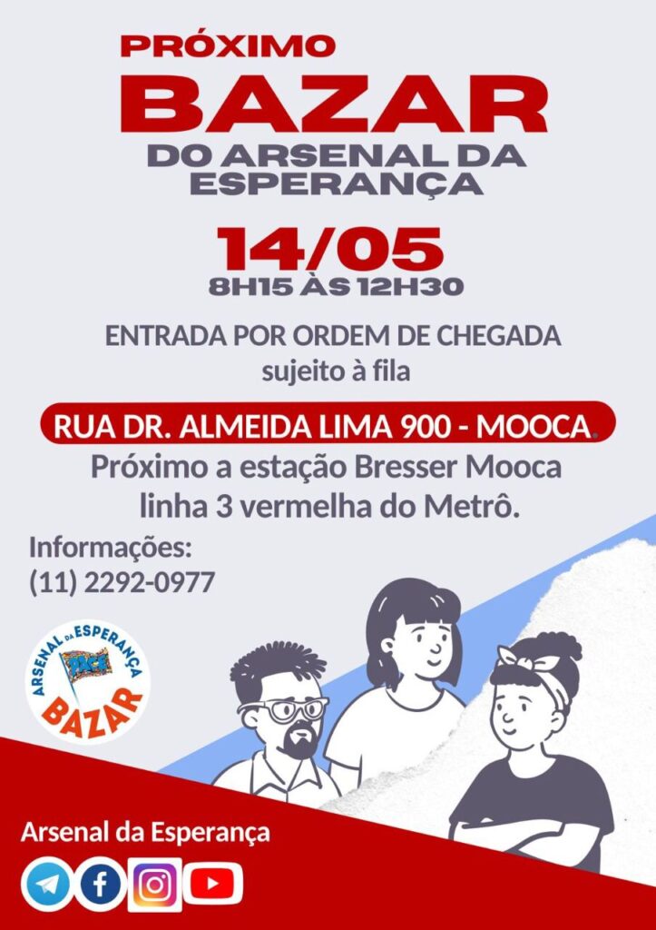 Arsenal da Esperança promove bazar beneficente - Jornal O São Paulo