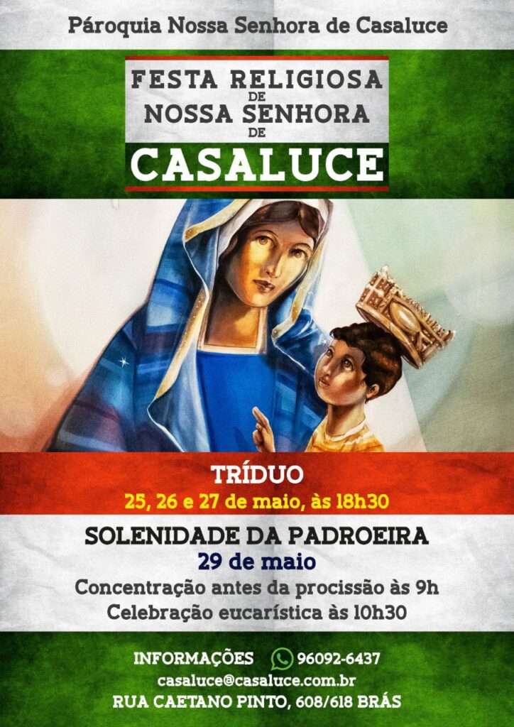 Festa de Nossa Senhora de Casaluce acontecerá nos dois próximos finais de semana - Jornal O São Paulo