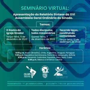 CNBB retransmite seminário virtual promovido pelo CELAM com a síntese da XVI Assembleia Geral Ordinária do Sínodo - Jornal O São Paulo