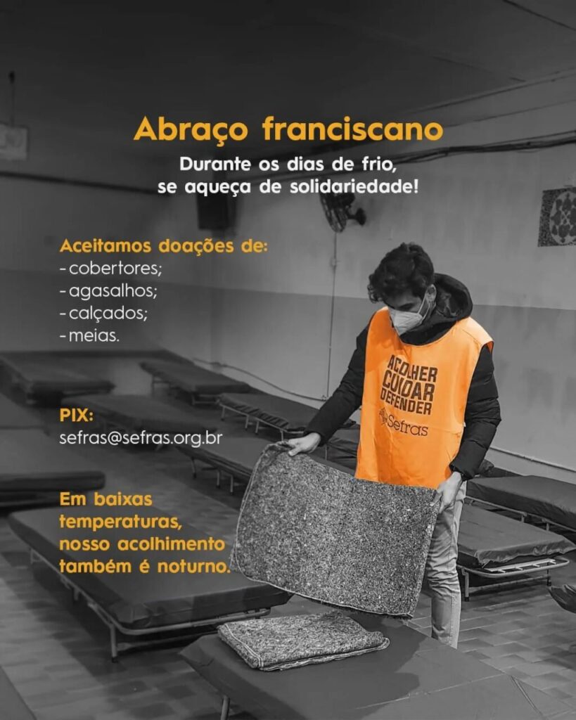 Frio intenso em São Paulo: saiba como colaborar com as instituições católicas que auxiliam os mais vulneráveis