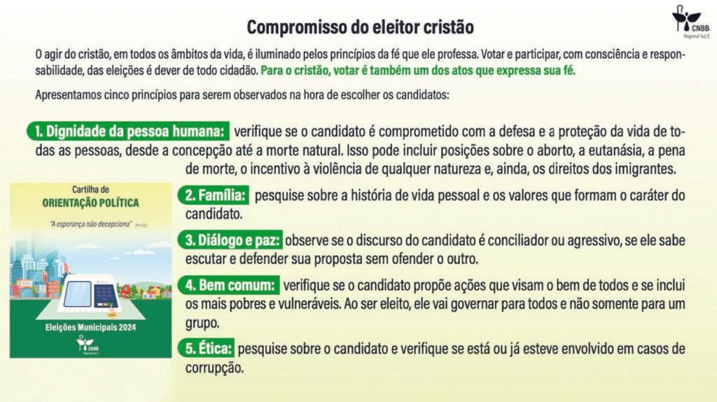 Cartilha de Orientação Política traz a perspectiva cristã às eleições 2024 - Jornal O São Paulo