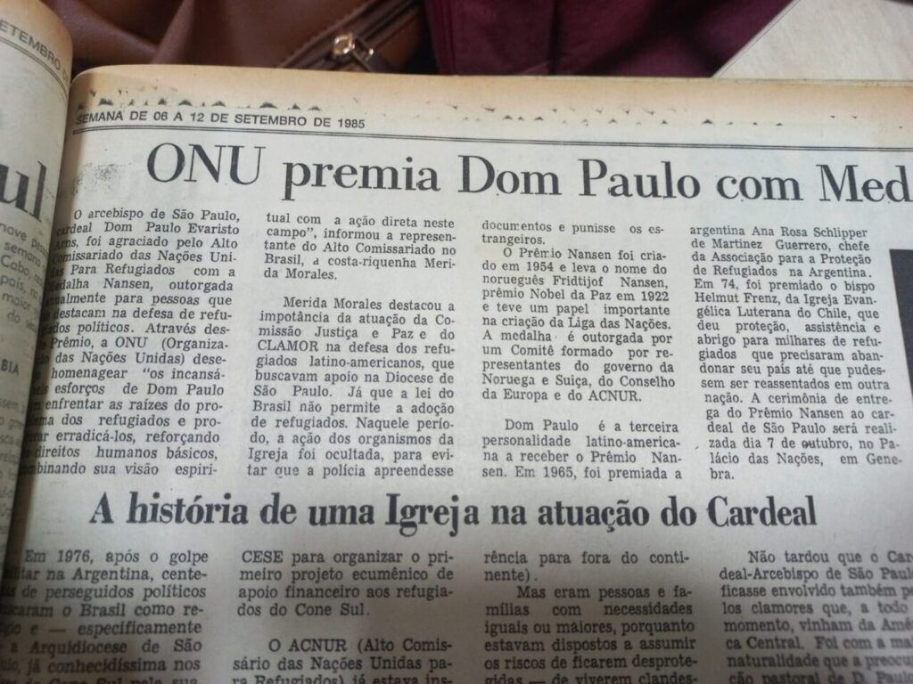 Agência da ONU para Refugiados concederá premiação a Irmã Rosita Milesi - Jornal O São Paulo