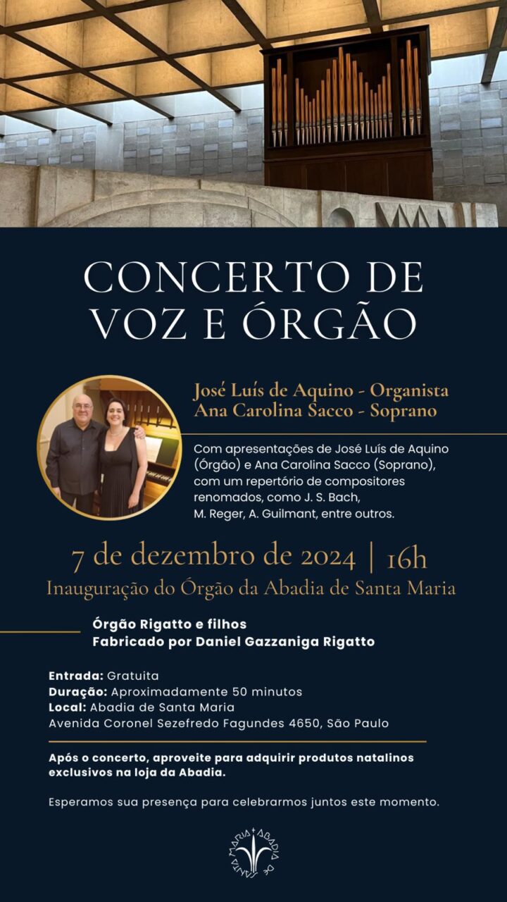 Novo órgão da Abadia de Santa Maria será inaugurado neste fim de semana - Jornal O São Paulo