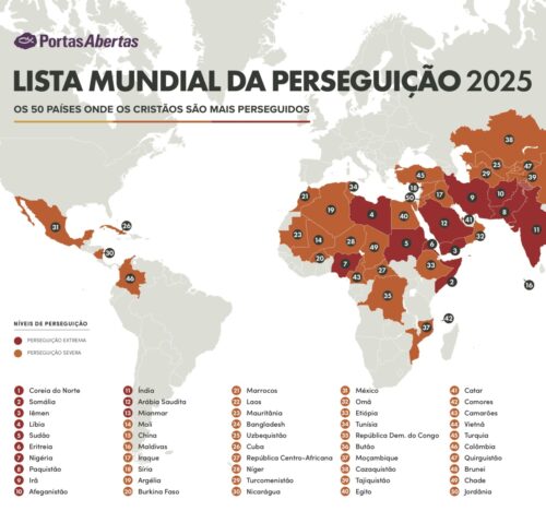 Lista Mundial da Perseguição 2025 revela cenário alarmante para cristãos - Jornal O São Paulo