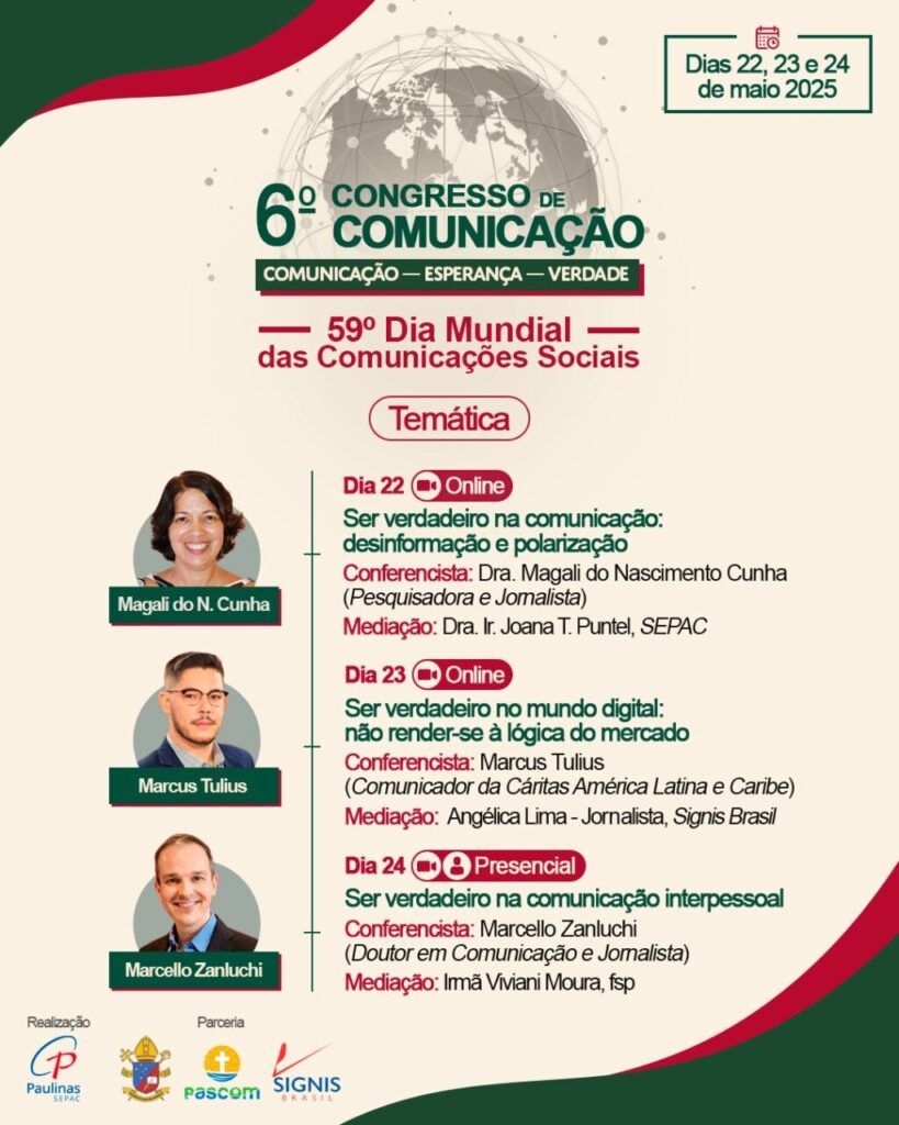 6º Congresso de Comunicação acontecerá entre os dias 22 e 24, em formato híbrido - Jornal O São Paulo