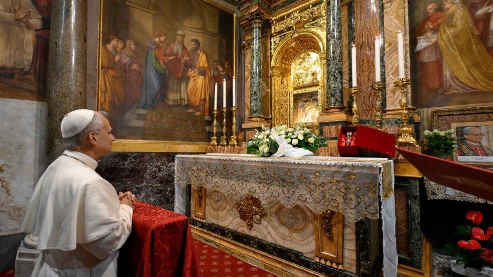 Leão XIV visita o túmulo de Francisco e reza no Santuário de Nossa Senhora do Bom Conselho - Jornal O São Paulo