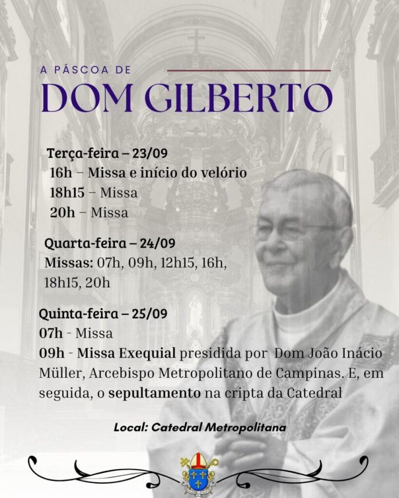 Morre, aos 98 anos, Dom Gilberto Pereira Lopes, Arcebispo Emérito de Campinas (SP) - Jornal O São Paulo